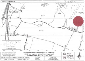 Map showing proposed diversion of bridleway