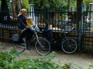 Family cycling in the Vondelpark