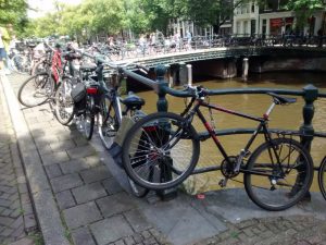 Cycle parking on bridges is illegal, apparently...